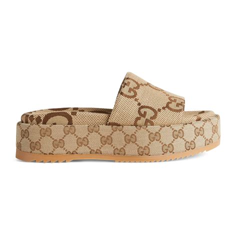 ciabatte gucci platform|gucci canvas platform sandals.